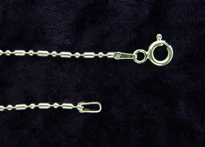 18 Inch Sterling Silver Bead & Bar Chain